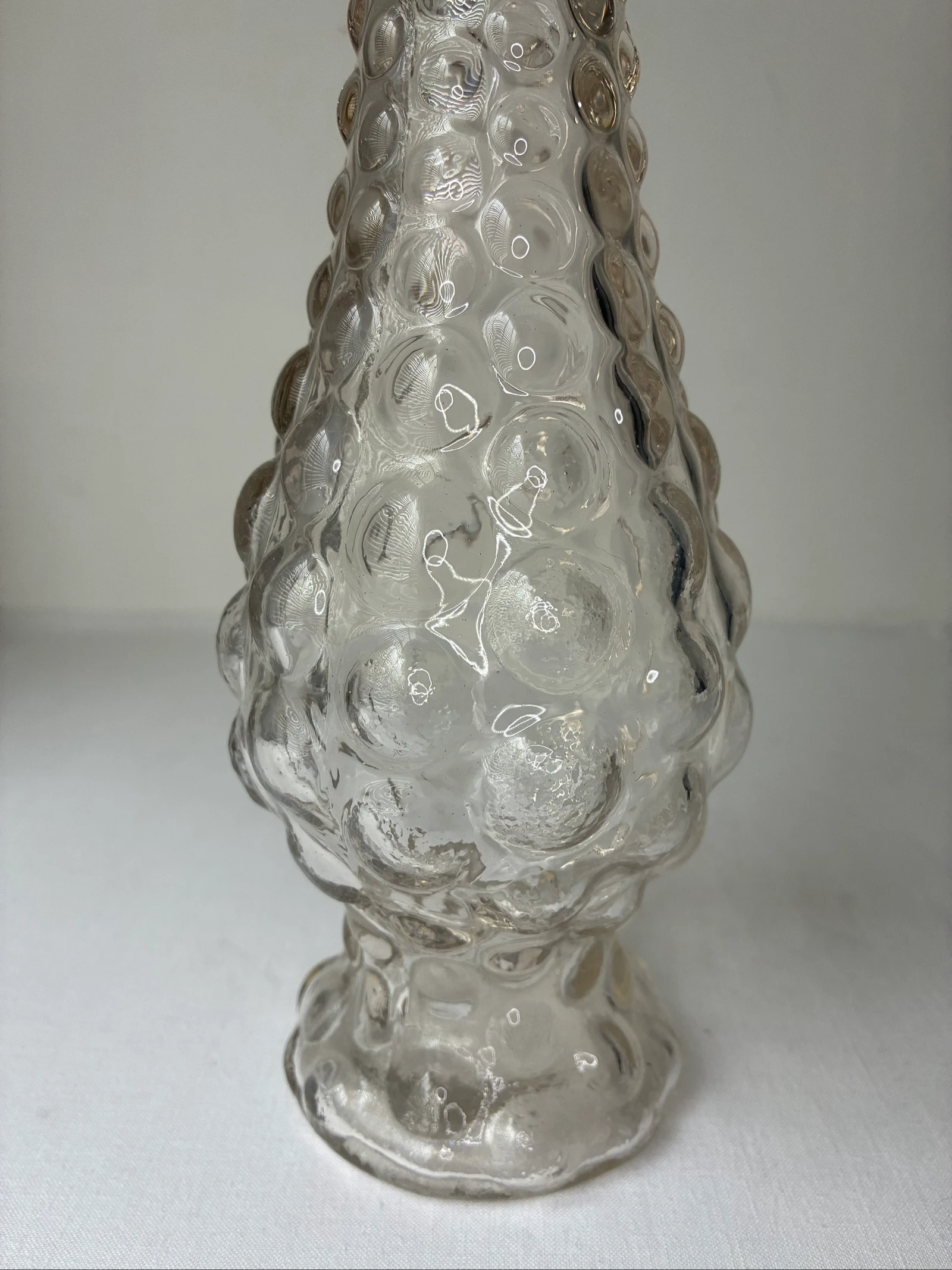 Vaso vintage de vidrio transparente con estructura de burbujas – photo 2